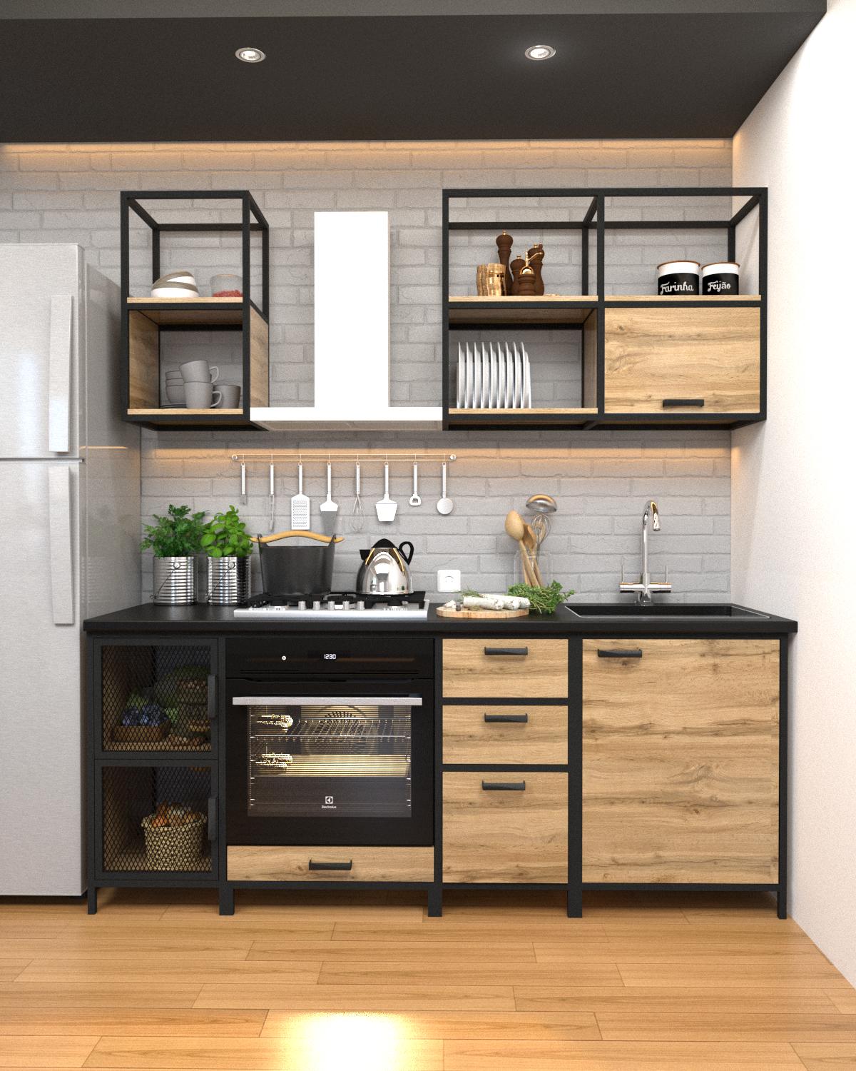 Кухонный гарнитур EcoLoft Фьоренто DSP-1340 в стиле лофт (31288216)