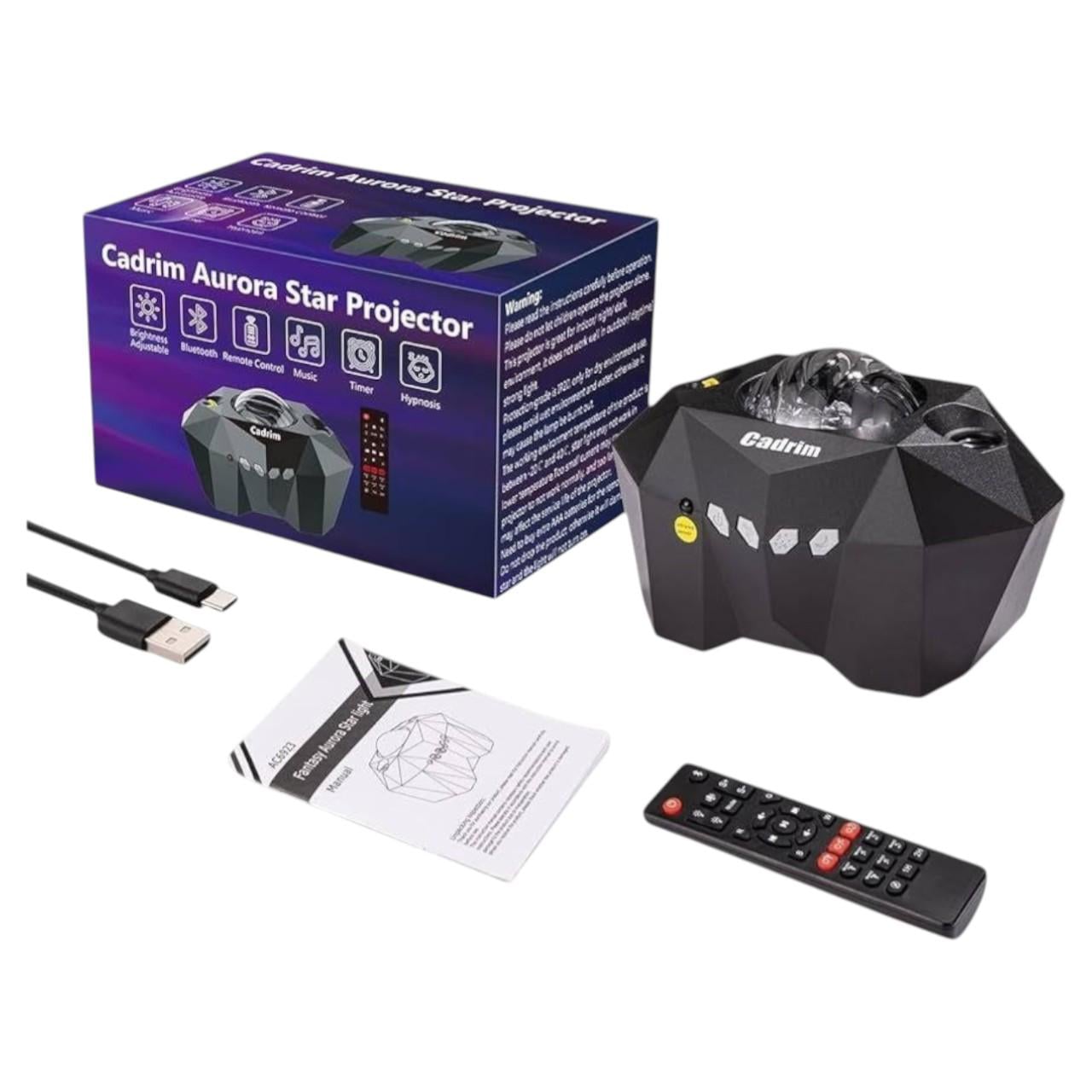Нічник-проектор Cadrim Star Projector Galaxy Aurora з Bluetooth-колонкою та ефектом північного сяйва (33147644)