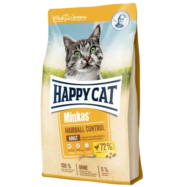 Корм сухой Happy Cat Minkas Hairball Control Geflugel для взрослых кошек с птицей 4 кг (70417)