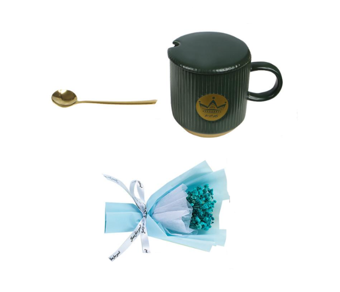 Сувенирный подарочный набор посуды Lesko 7X12 чашка/ложка/букет из гипсофилы Blue (24366548) Сувенирный подарочный набор посуды Lesko 7X12 чашка/ложка/букет из гипсофилы Blue (24366548)
