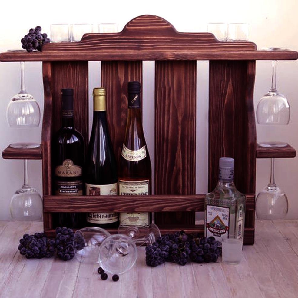 Полка для вина настенная из дерева Ивакура Савоярди (ПНК-008715)