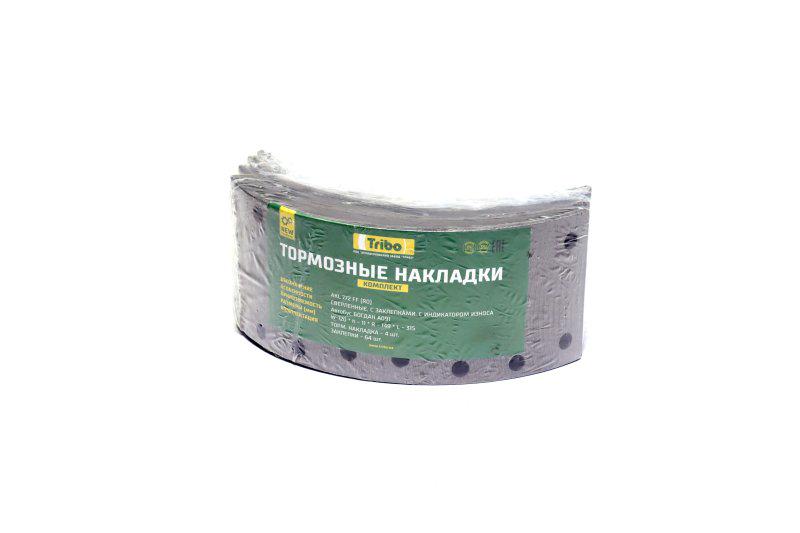 Накладка тормозов AKL772FFR1 Богдан 3тр-171-01 r1-11 мм с заклепками трибо