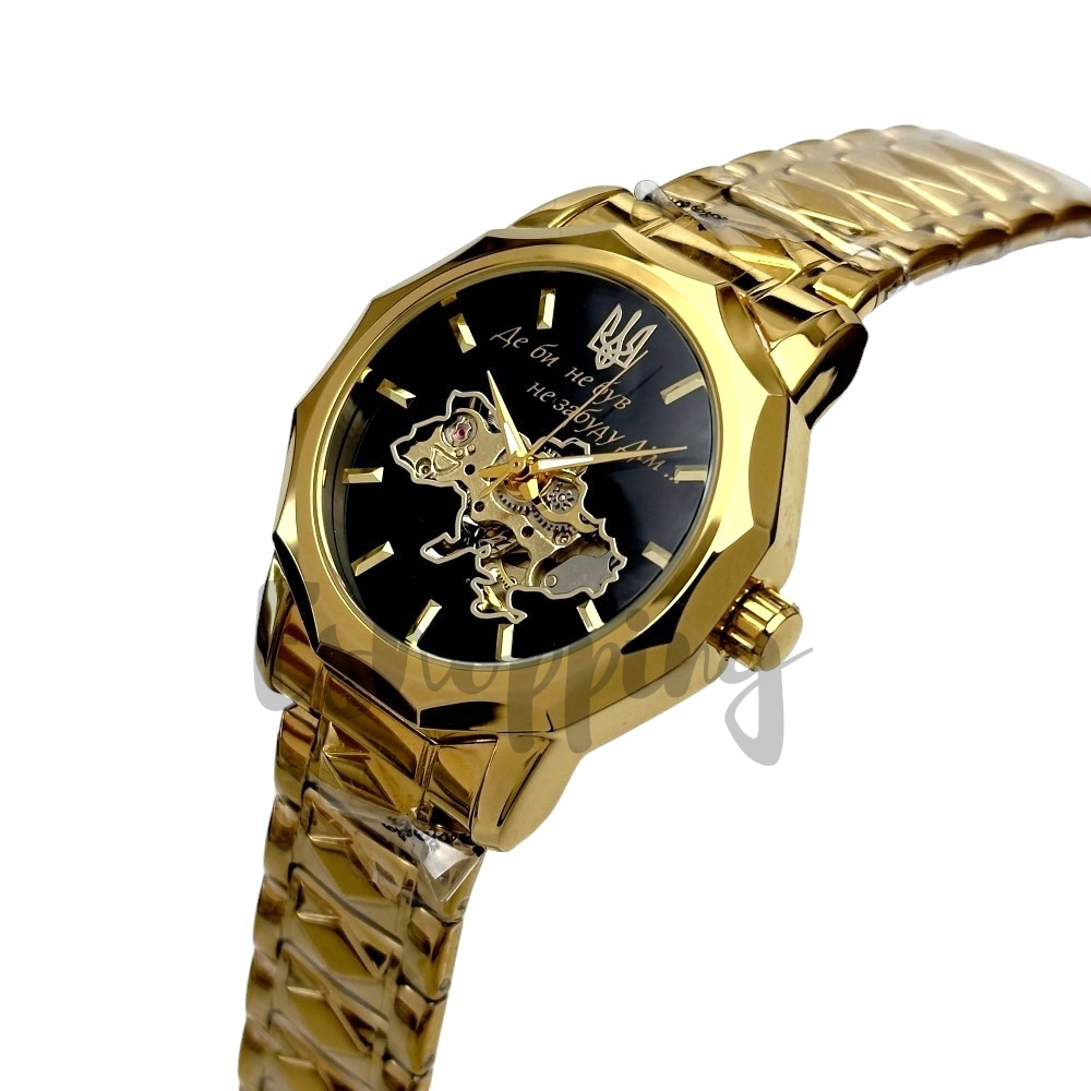 Наручные часы механические Patriot 024 Не забуду дом Gold/Black (24161623)