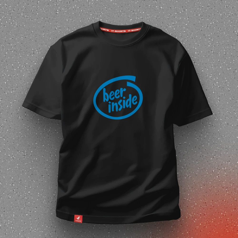 Футболка айтішника Beer Inside для тих хто любить пиво M Чорний (IT-194T-B-M)