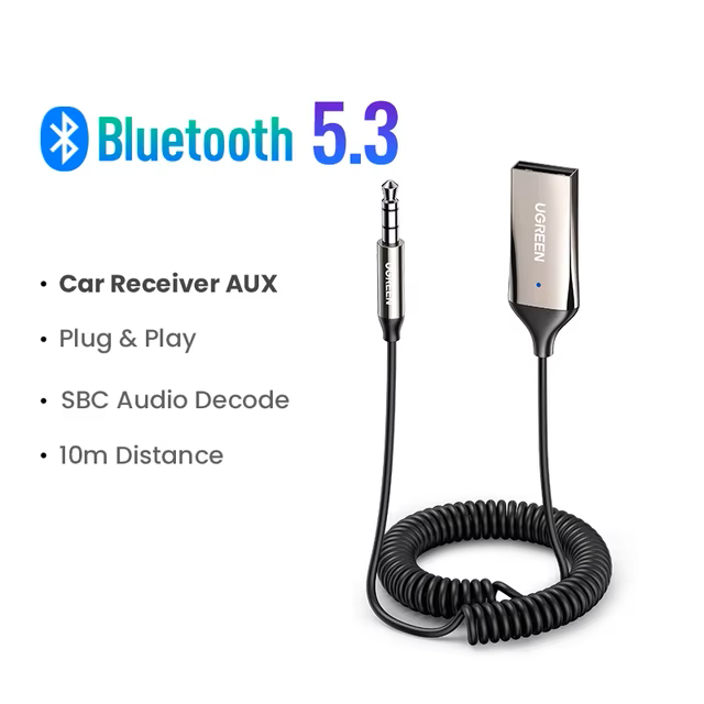 Адаптер UGREEN CM309 Bluetooth Car Receiver Aux з мікрофоном Space Gray (2000129) - фото 8