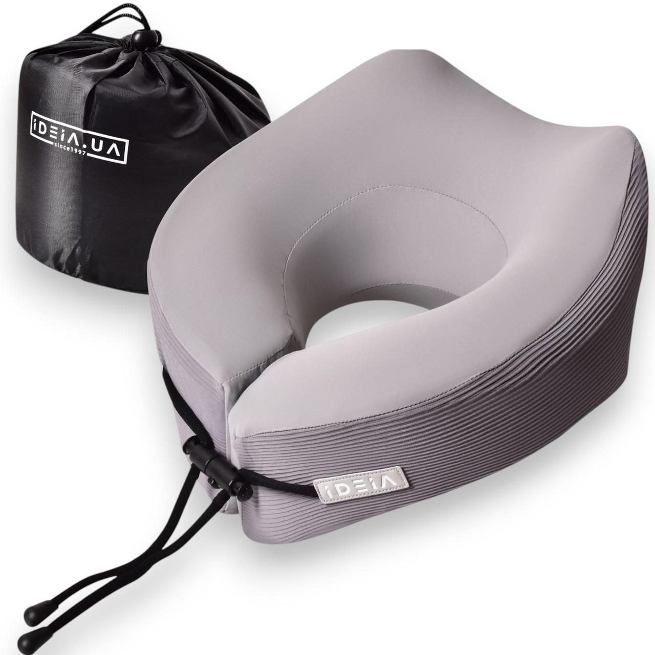 Подушка для путешествий IDEIA с эффектом памяти и охлаждающим трикотажем 27x26x17 см