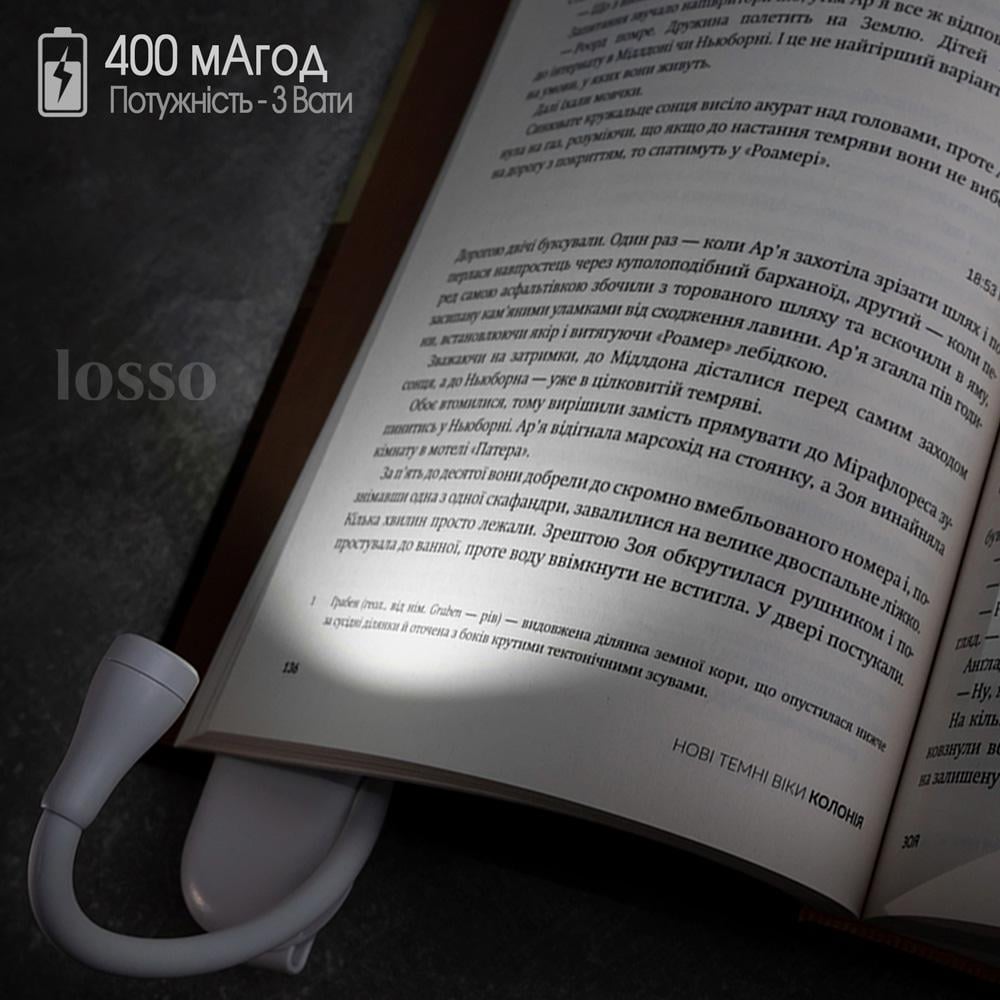 Ліхтарик для читання книг LOSSO LJC-182 акумуляторний (380864805) - фото 7