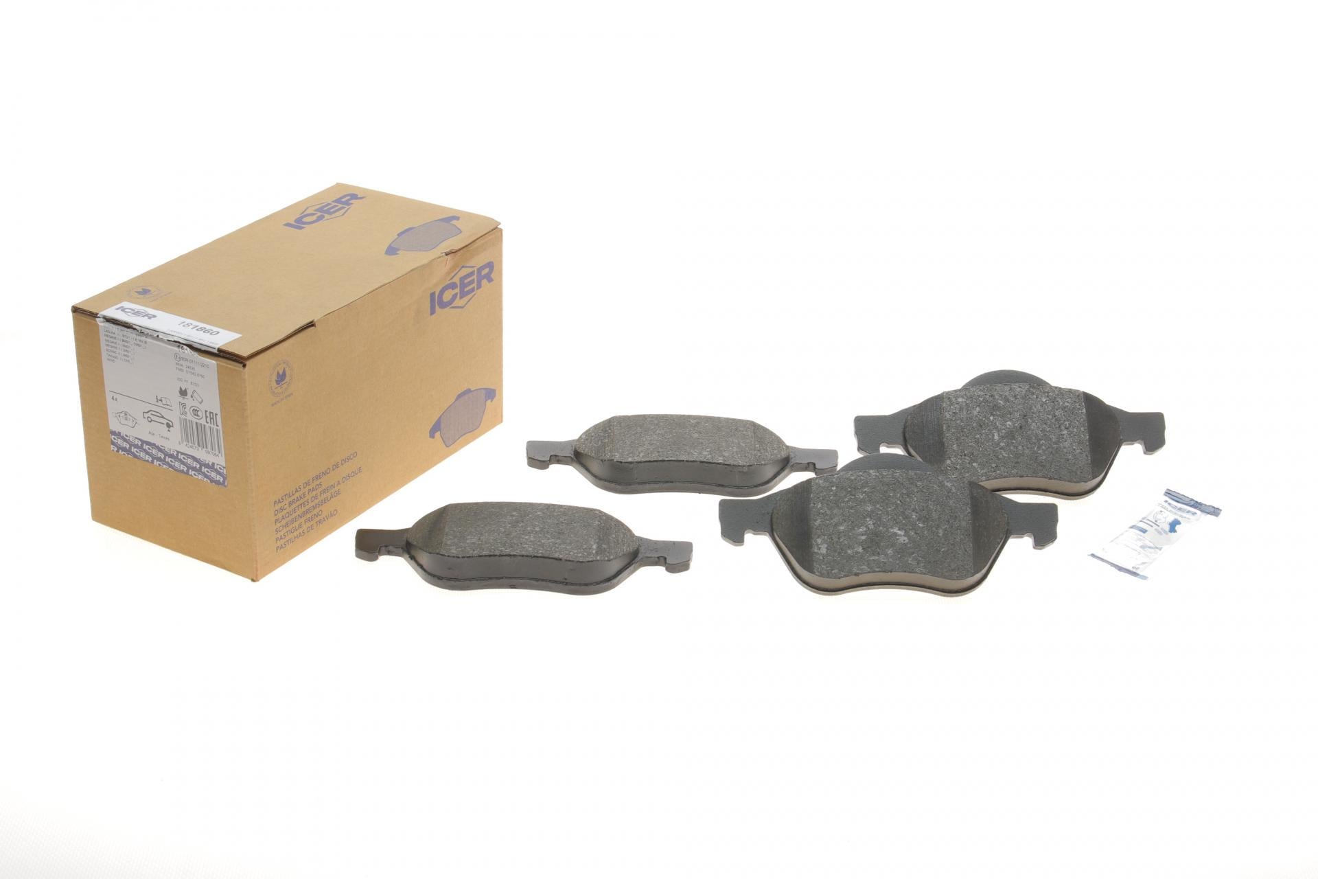 Колодки тормозные передние ICER для Renault Laguna III/Clio III 06-15/Megane II/Scenic II 02- (181860)