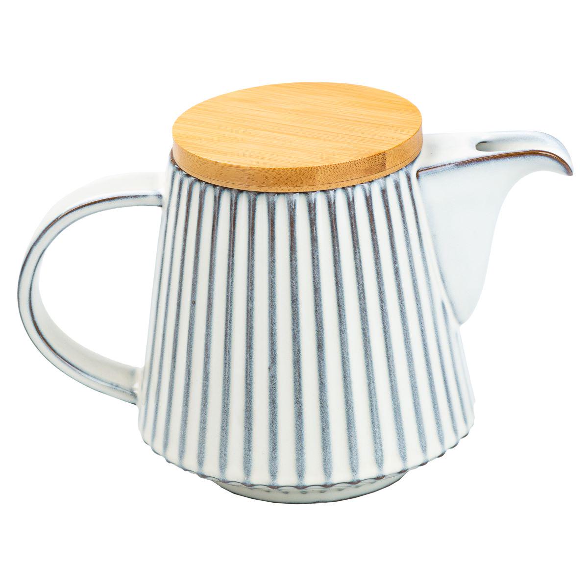 Чайник Light House LG-20302 заварювальний керамічний з бамбуковою кришкою 850 мл Білий