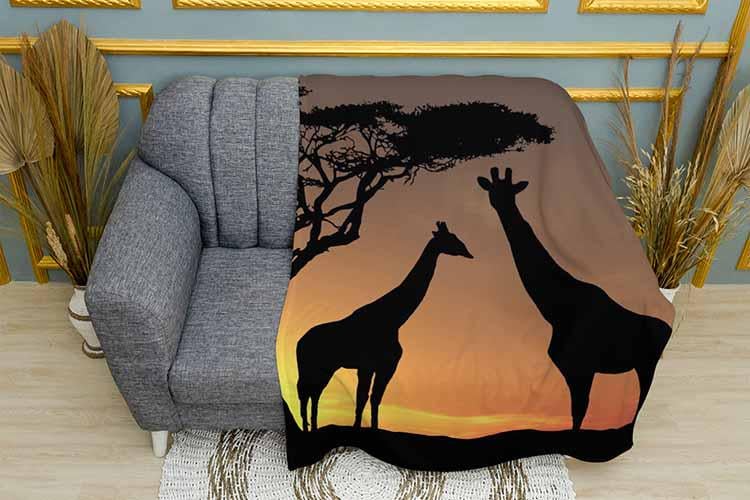 Плед Giraffes at sunset плюш двошаровий 135х150 см (113481-2)