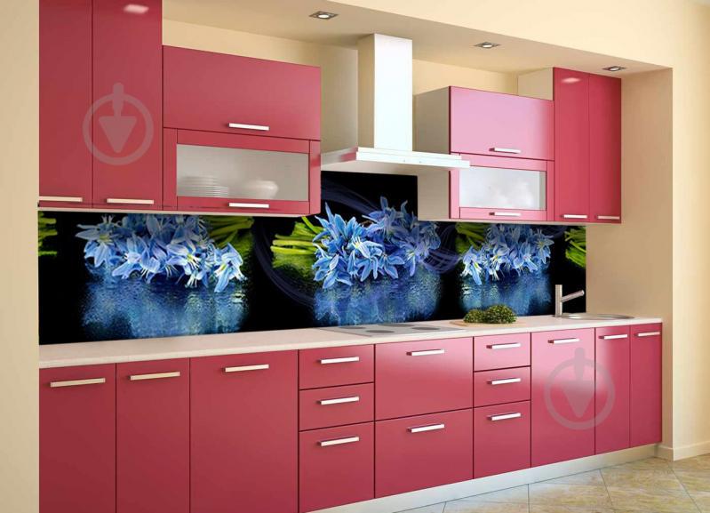 Скинали на кухню Zatarga «Синие Подснежники» 600х2500 мм виниловая 3Д наклейка кухонный фартук самоклеящаяся Z180856 Скинали на кухню Zatarga «Синие Подснежники» 600х2500 мм виниловая 3Д наклейка кухонный фартук самоклеящаяся Z180856