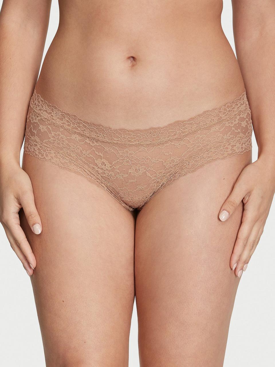 Трусики женские Victoria's Secret Posey Lace Cheeky XS Бежевый (7391839127045)