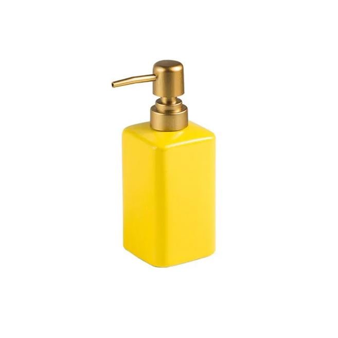 Диспенсер для жидкого мыла из керамики 320 мл Желтый