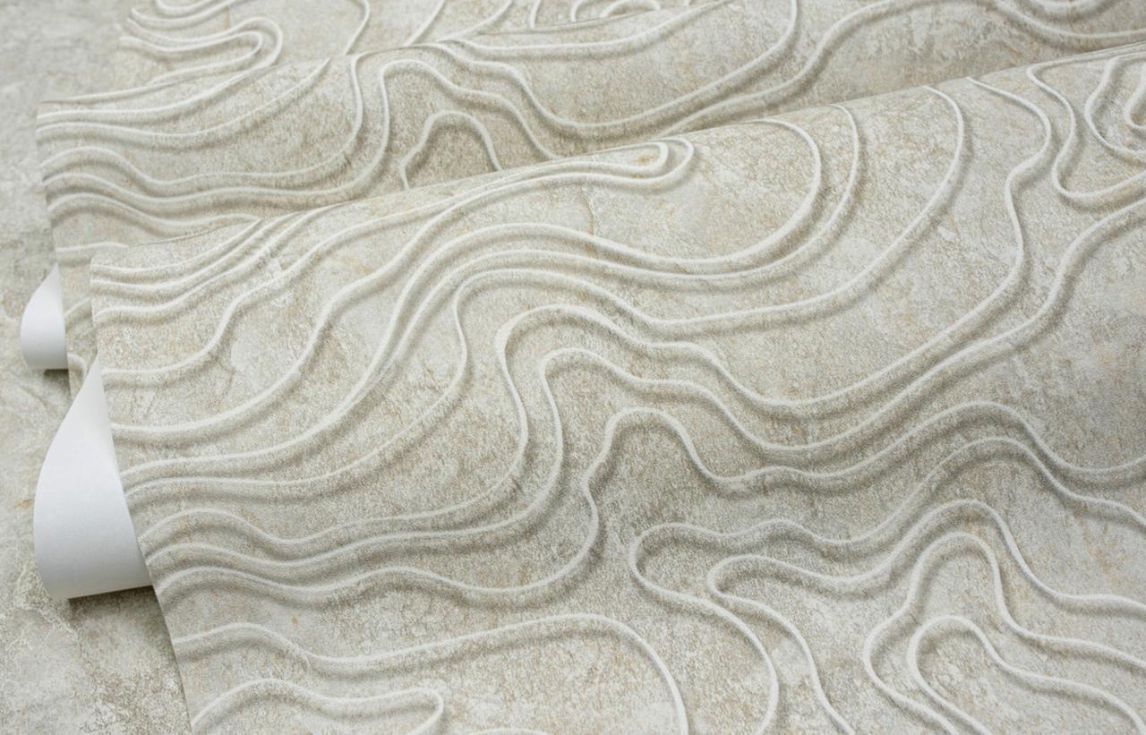 Обои флизелиновые SINTRA Travertino 526033 декор винил горячего тиснения 1,06х10,05 м Серый