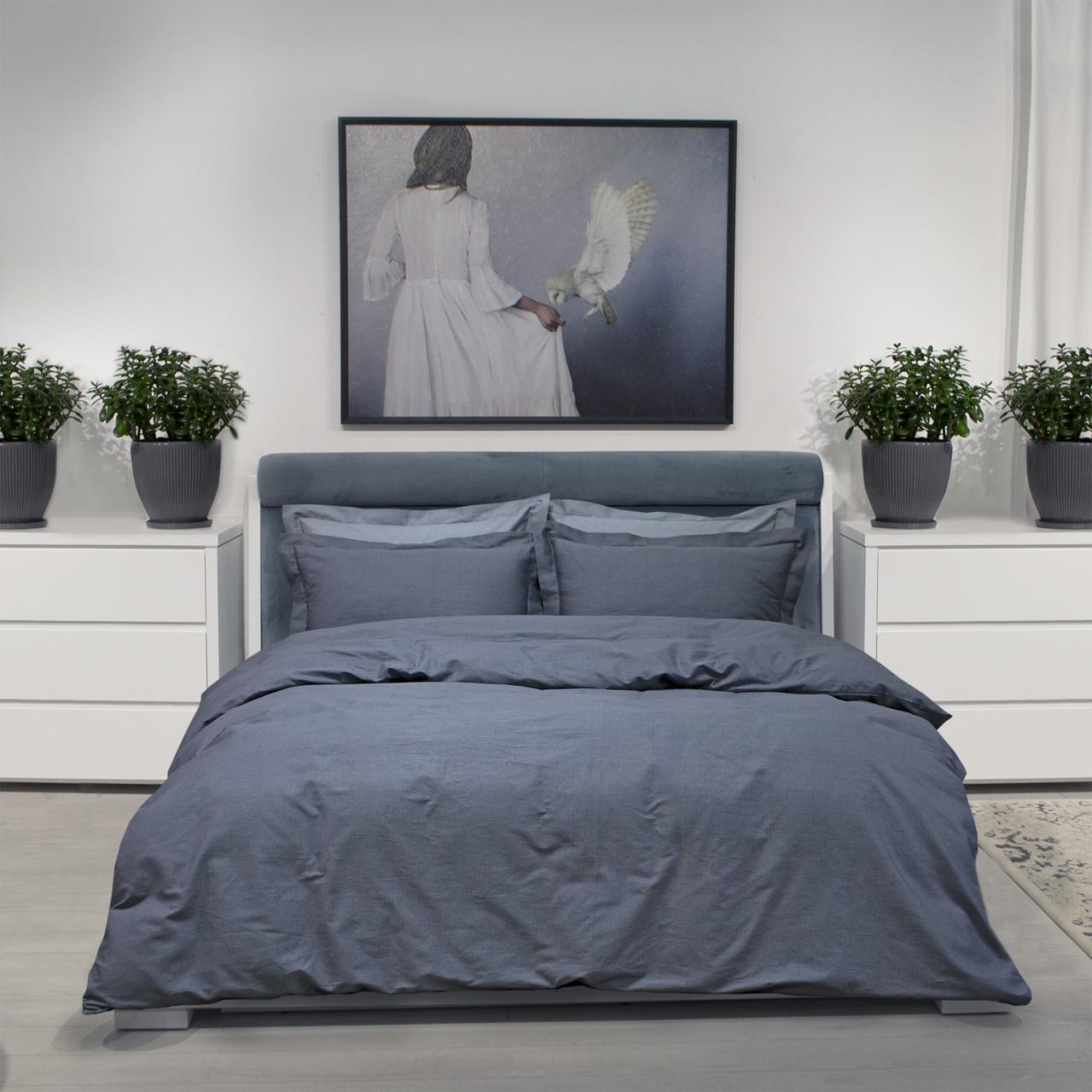 Постельное белье сатин Lotus Home Basic Серый евро