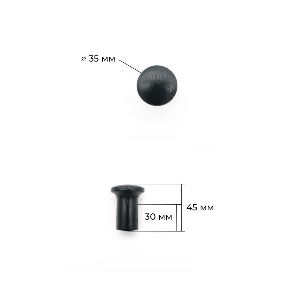 Крючок деревянный мебельный для одежды ø35 мм 1 шт. Черный (48894) - фото 6