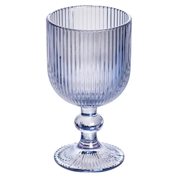 Набір келихів для вина рельєфний 6 шт. по 220 мл Блакитний - фото 2 Набір келихів для вина рельєфний 6 шт. по 220 мл Блакитний - фото 2