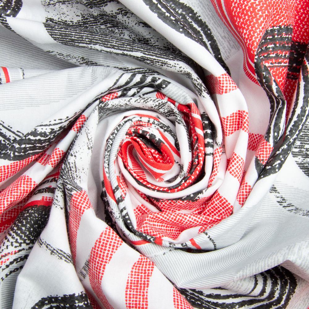 Ткань бязь ранфорс для постельного белья 7243 v-42 Круги 2,4 м Красный (24994)