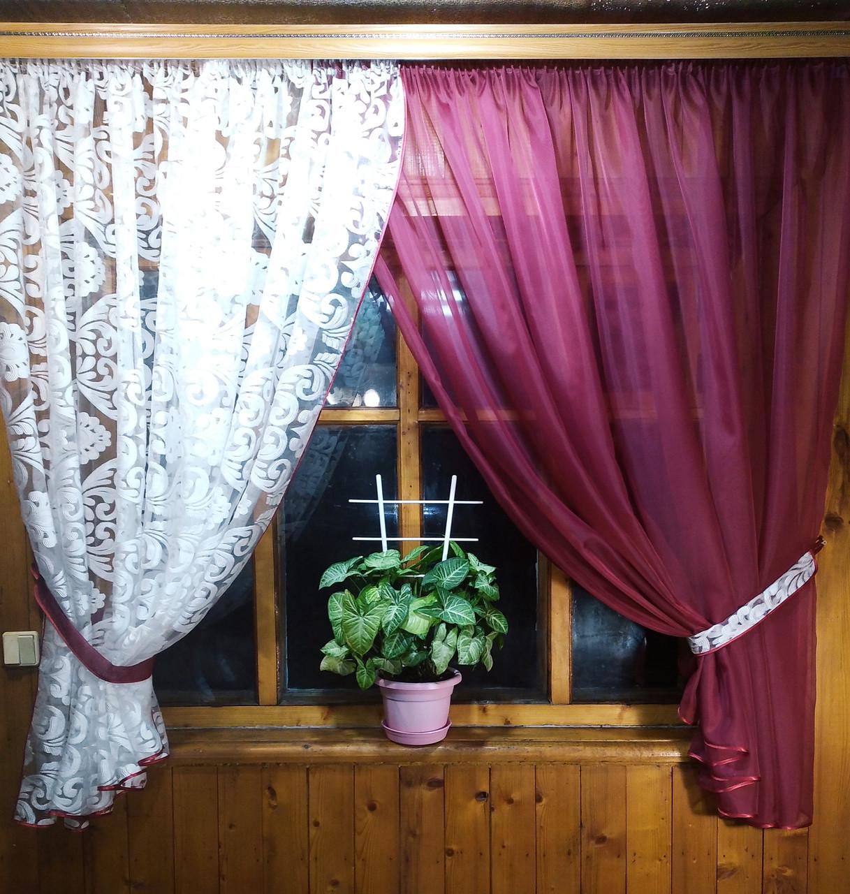 Шторы Вероника эльзас Бордо (1159961601) - фото 2 Шторы Вероника эльзас Бордо (1159961601) - фото 2