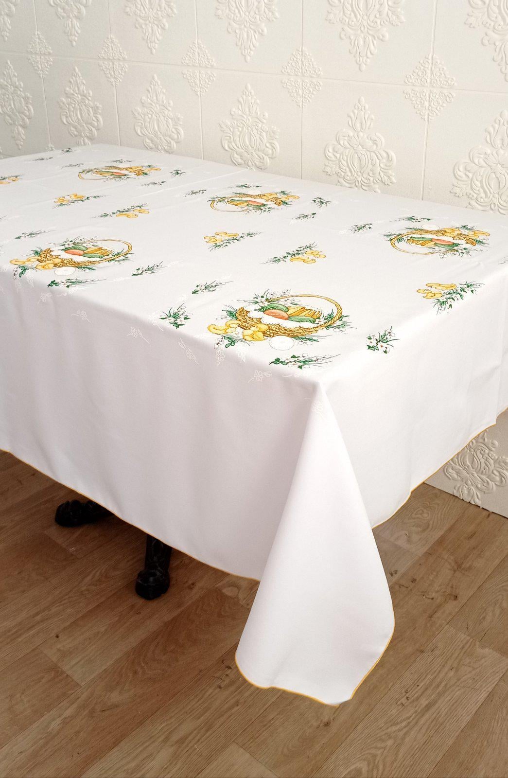 Скатерть пасхальная Print 145х220 Easter Basket Yellow/Cream (CN14240)