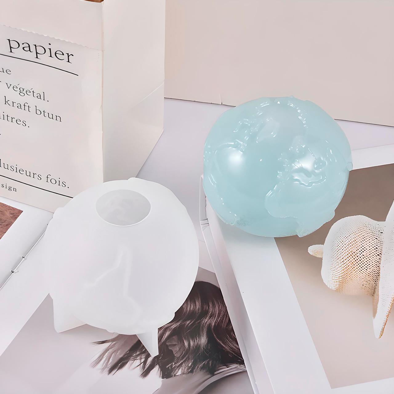 Молд силіконовий 3D планета Земля для світильників з епоксидної смоли з LED - фото 6 Молд силіконовий 3D планета Земля для світильників з епоксидної смоли з LED - фото 6