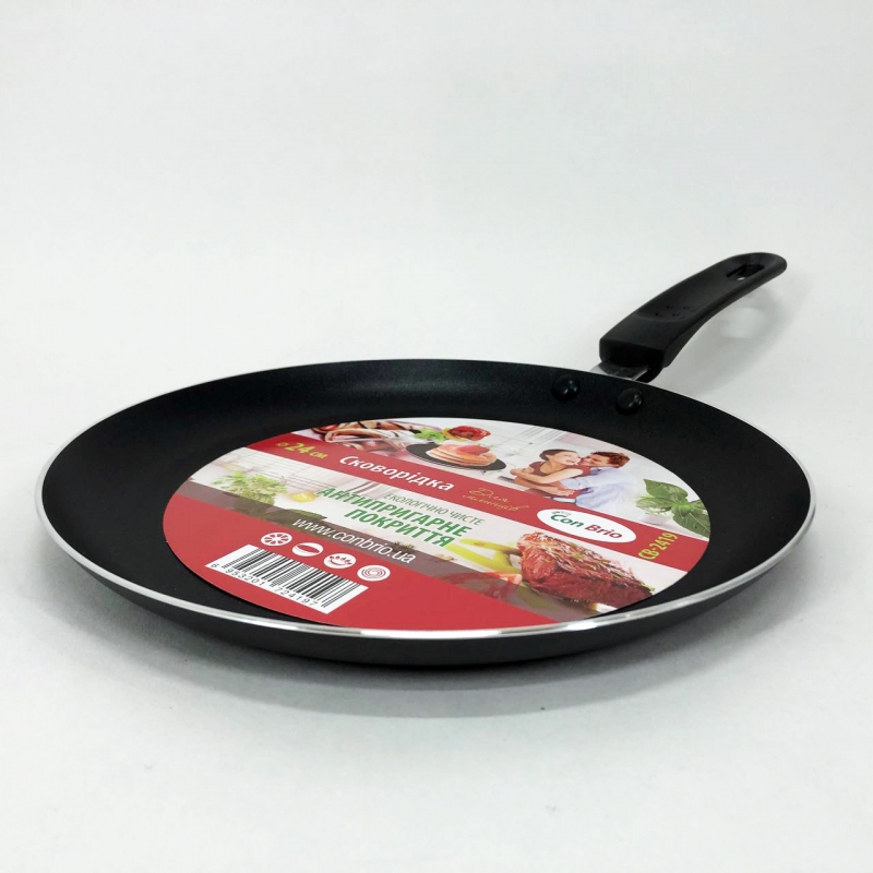 Сковорода Con Brio CB-2419 для млинців антипригарне покриття 24 см (tf5162) - фото 12 Сковорода Con Brio CB-2419 для млинців антипригарне покриття 24 см (tf5162) - фото 12