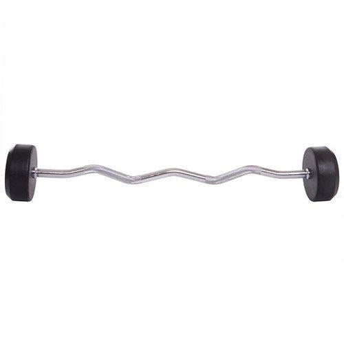 Штанга фиксированная изогнутая Rubber Coated Barbell Zelart TA-2687 30 кг Черный (58363067) - фото 2