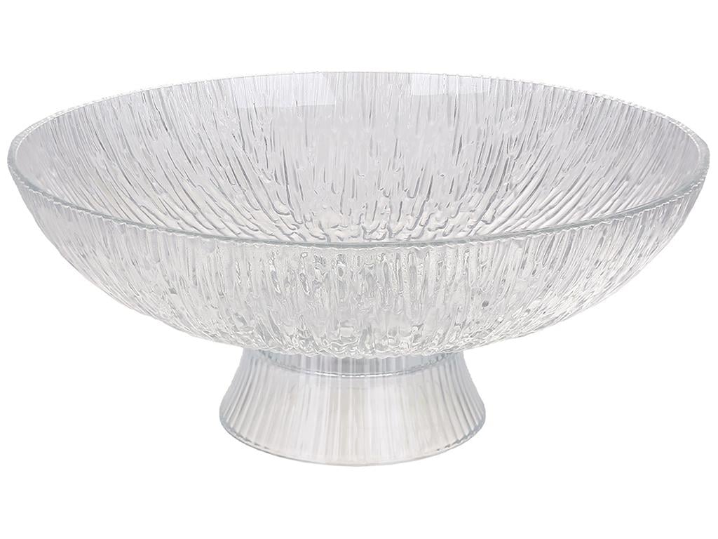 Фруктовница из рифленого стекла на ножке 25,5х10,5 см Прозрачный (BDI-992-115)