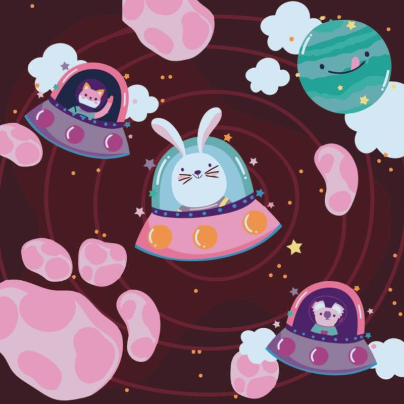 Картина по номерам Strateg Космические чудики 30x30 см (ES019)