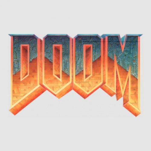 Стикер Doom old logo 30x18,3 см Разноцветный (21560390)