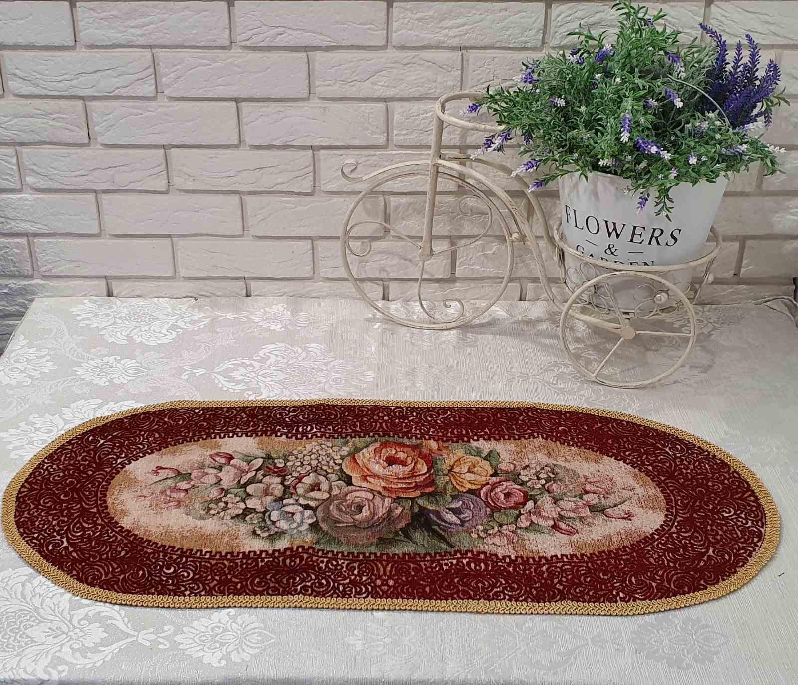 Дорожка велюровая Sagol OV 40x60 St 139 Bordo (CN9493)
