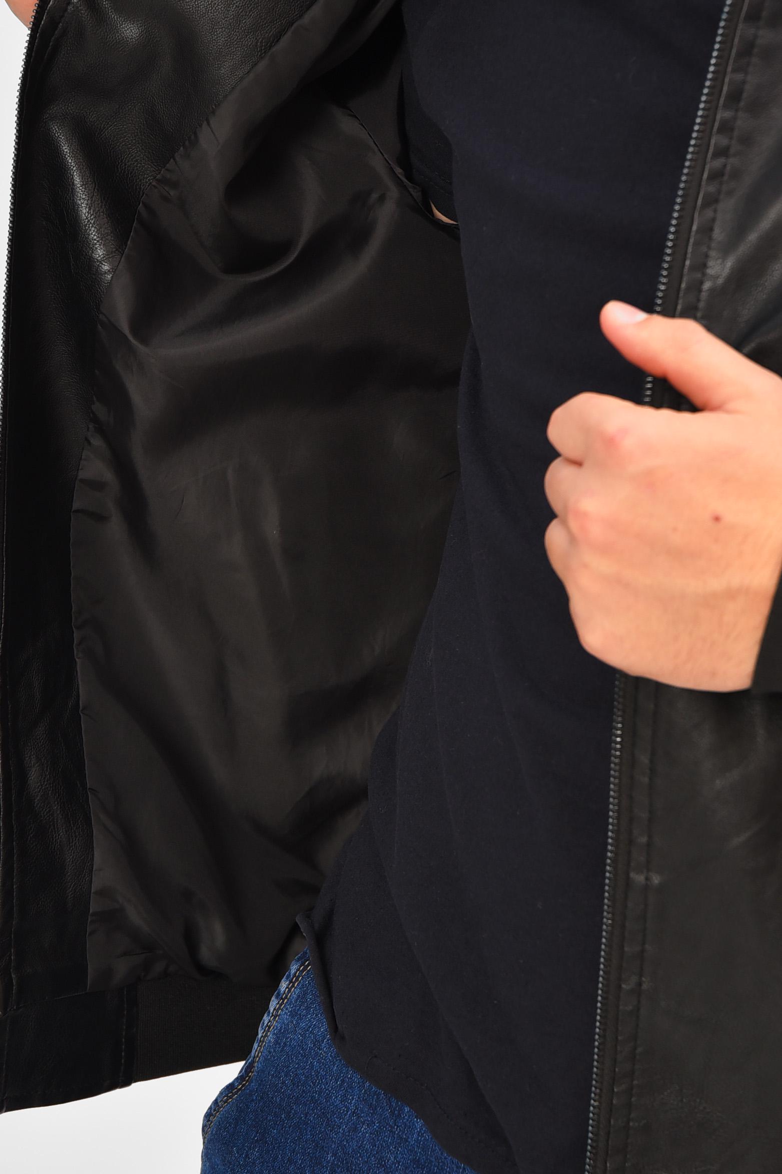 Куртка чоловіча демісезонна екошкіра 3XL Чорний (207080) - фото 4