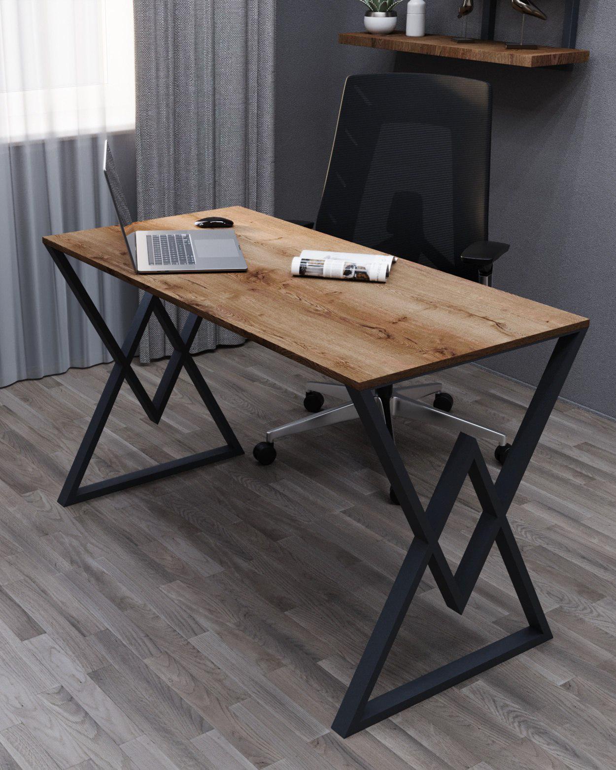 Стол письменный Loft Серия 14 металлический профиль 80х40 мм 1600х800х16 мм Аликанте темный (22661614)