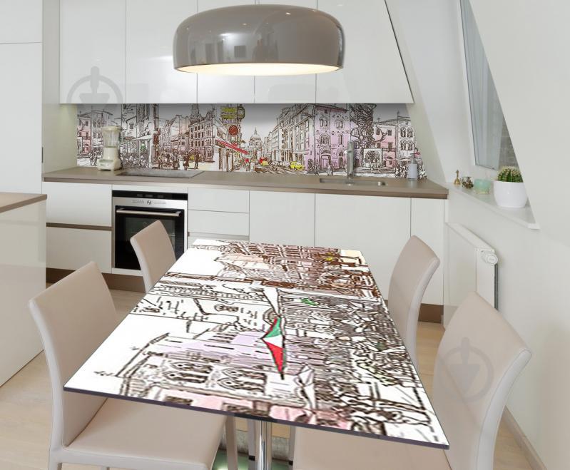Наклейка 3Д виниловая на стол Zatarga «Утро в Милане» 650х1200 мм для домов, квартир, столов, кофейн, кафе