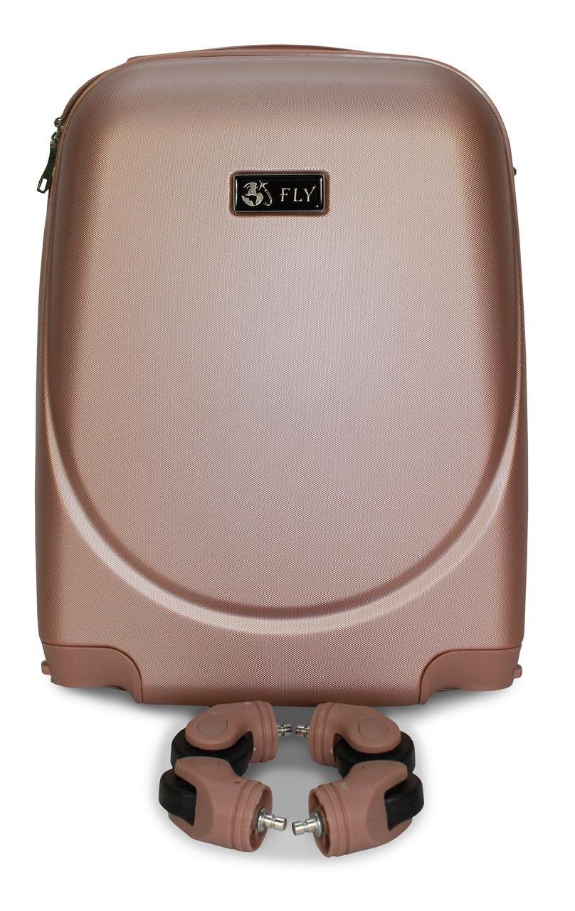 Чемодан пластиковый Fly 310 XS мини ручная кладь на 4 колесах Розовое золото (CEKRBFL310XM4RZZ) - фото 4