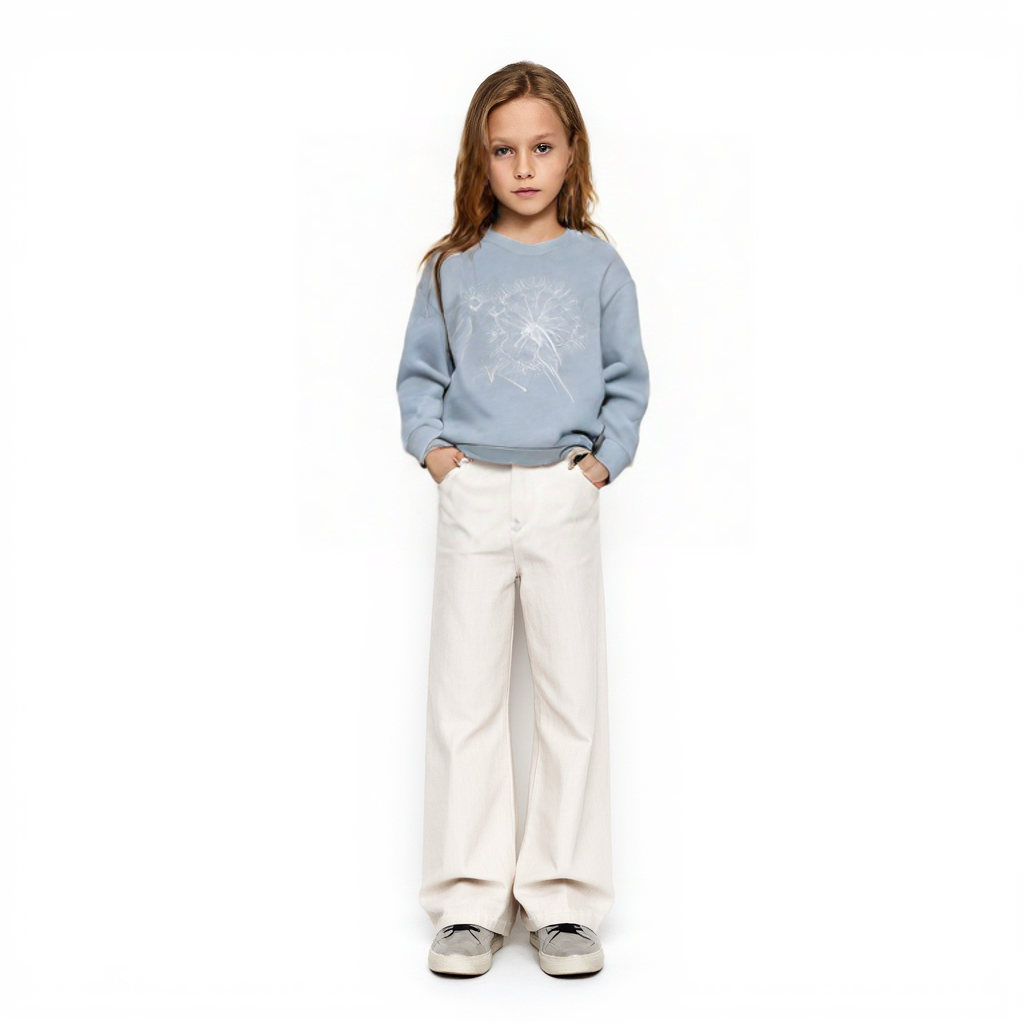 Свитшот для девочки ЦБ-00269706 140 см Серый (28576146)