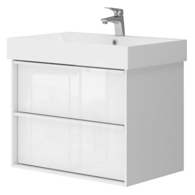 Тумба с умывальником подвесная Devit Quadra 083070W 70,4x60,3x45 см Белый (176319)