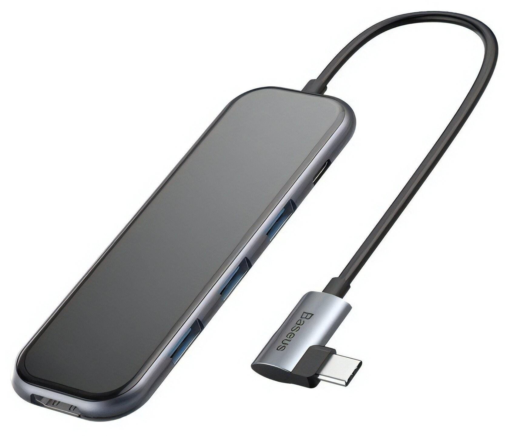 USB-хаб Baseus CAHUB-EZ0G Multi-functional HUB USB Type-C 4xUSB 3.0/PD Gray (ts000072108000021349) - фото 4