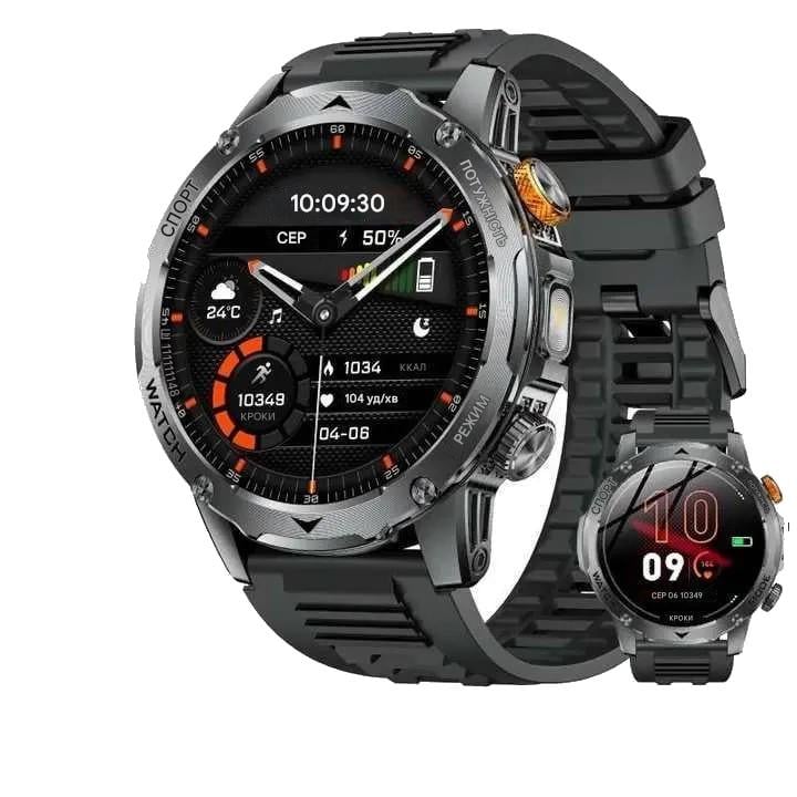 Смарт-годинник чоловічий з ємністю акумулятора 1000 мАг/світлодіодним ліхтариком для Android iOS