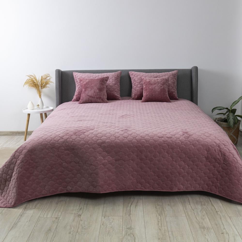 Покривало ТЕП VELOUR ромб круглий 150x210 см Mesa Rose (9675)