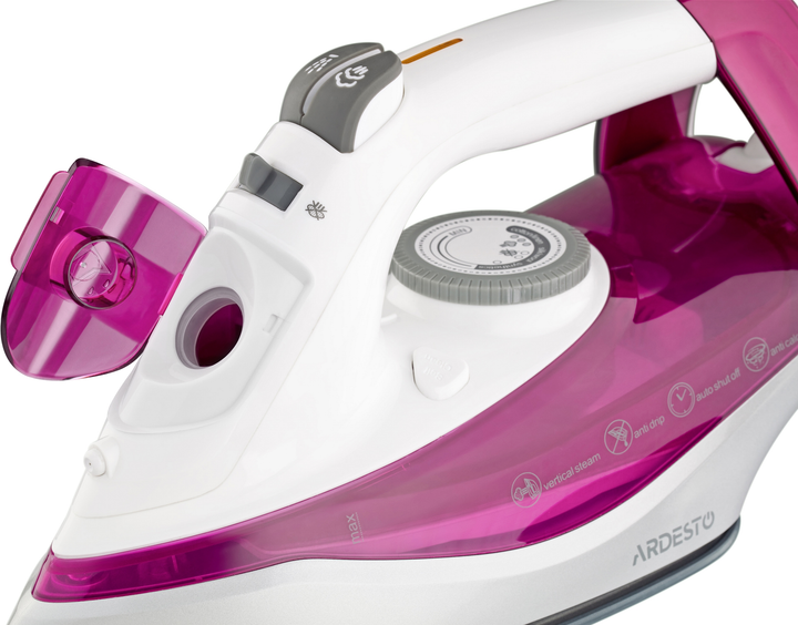 Утюг с автовыключением ARDESTO IR-C2230-BUR 2200 Вт с паровым ударом Розовый (GR-04395) - фото 3 Утюг с автовыключением ARDESTO IR-C2230-BUR 2200 Вт с паровым ударом Розовый (GR-04395) - фото 3