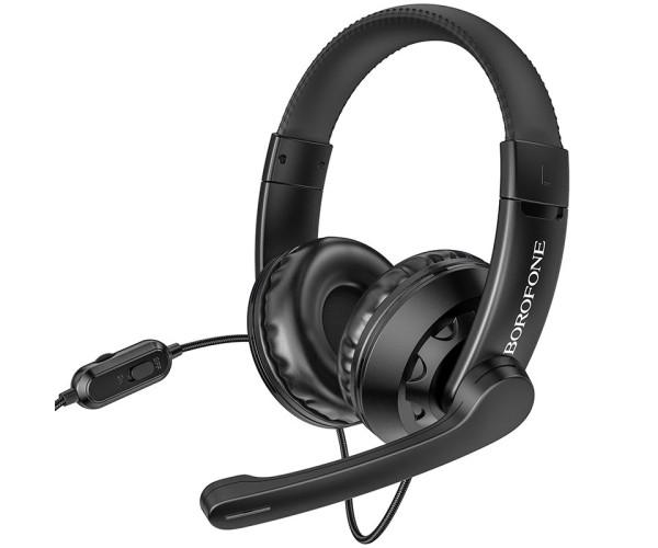 Наушники полноразмерные игровые Borofone BO102 PC Amusement mic Black
