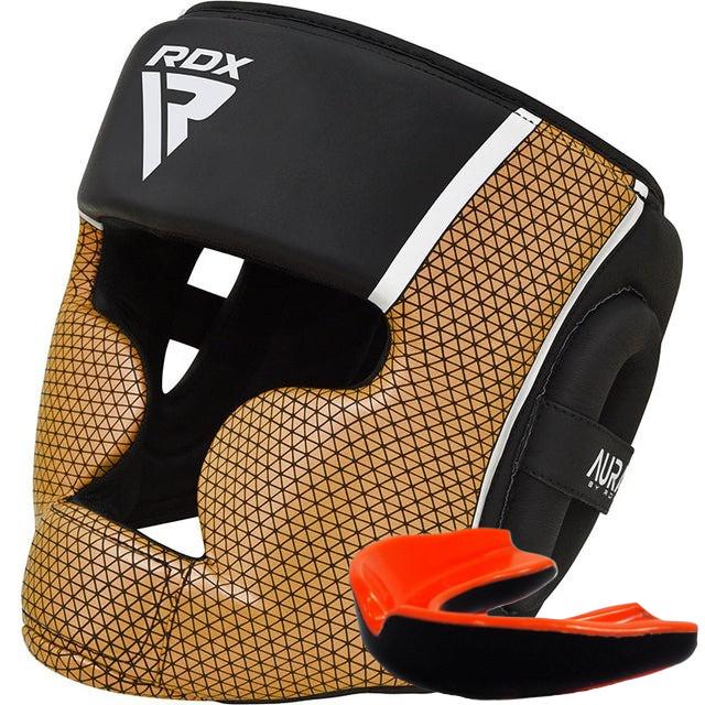 Боксерський шолом з капою RDX AURA PLUS T-17 S Black Golden (24993756)