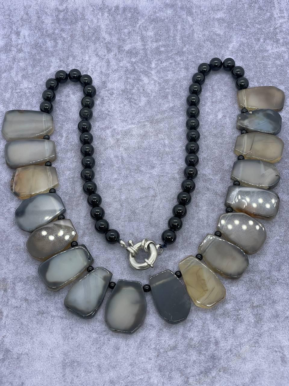 Бусы агат 60 см Разноцветный (1300)