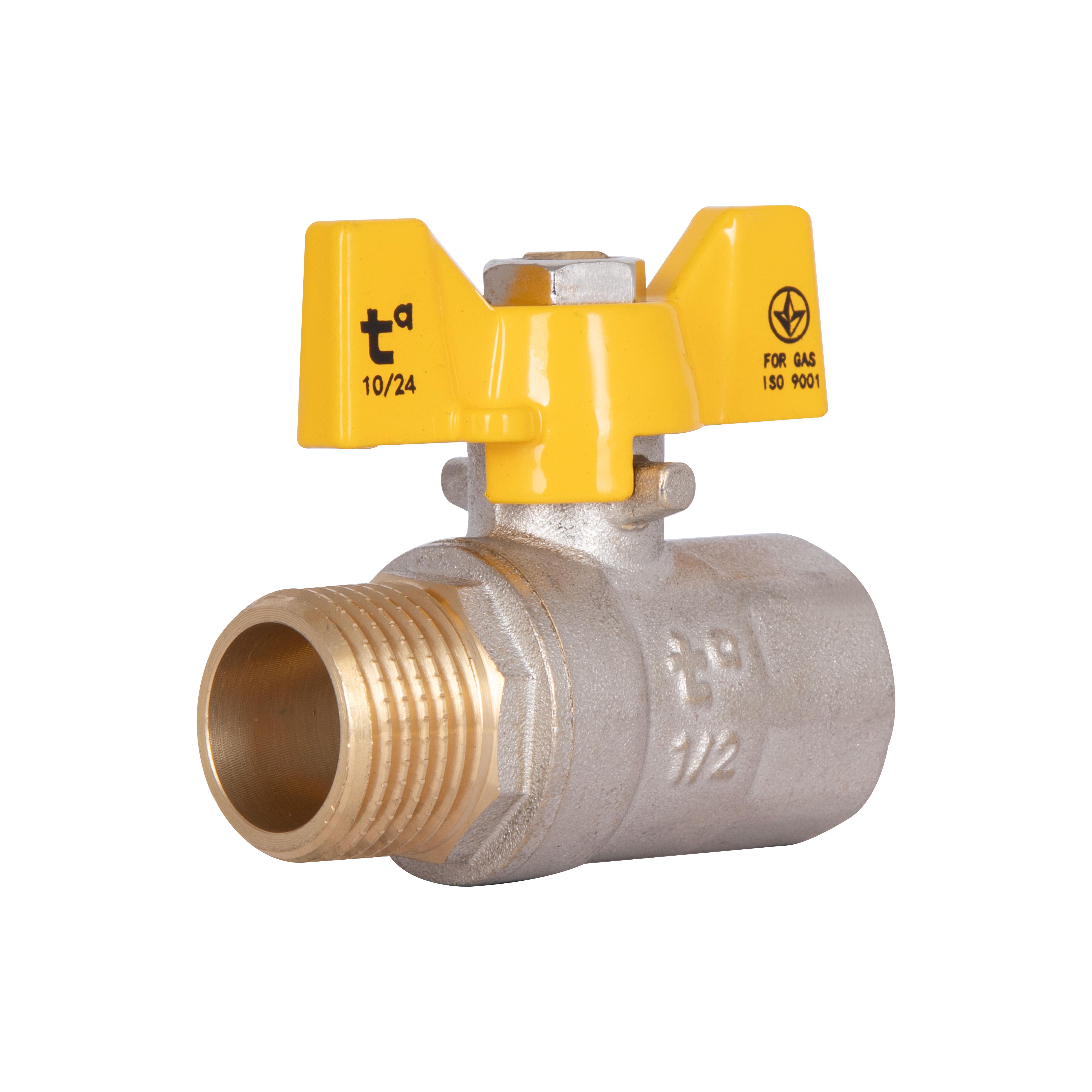 Кран шаровой Thermo Alliance Base 1/2" ВЗ для газа бабочка (SD607G15)