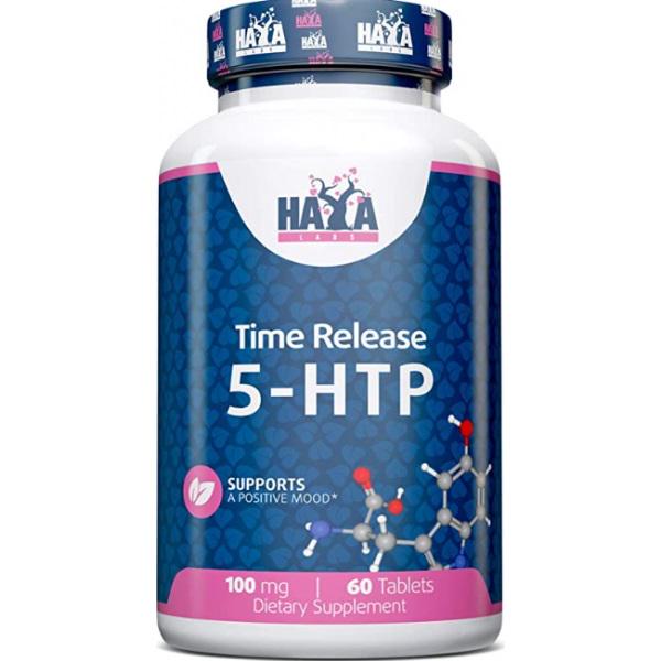 Тріптофан Haya Labs 5-HTP Time Release 100 mg 60 таблеток (000019526)