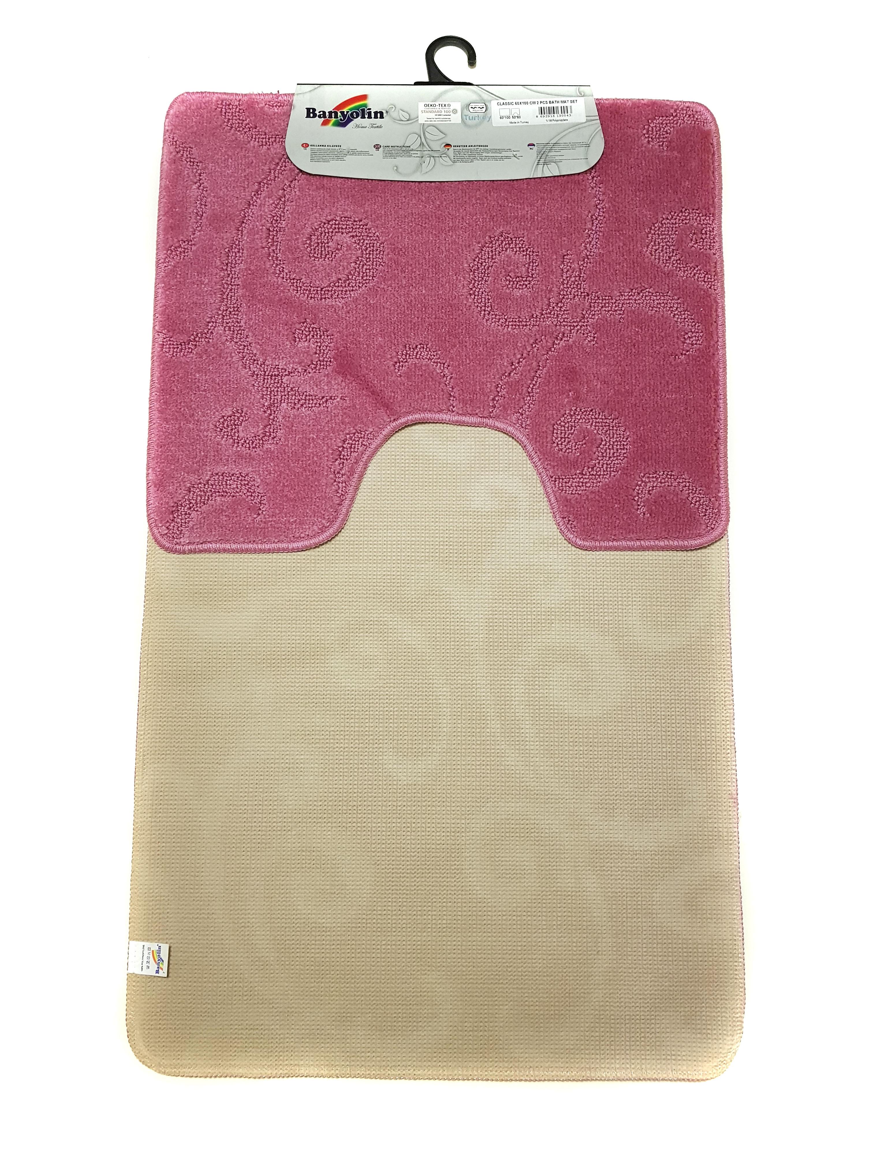 Набор ковриков в ванную комнату Banyolin Silver 0,6х1 м/0,6х0,5 м Fuchsia (CLT 14 8) - фото 3