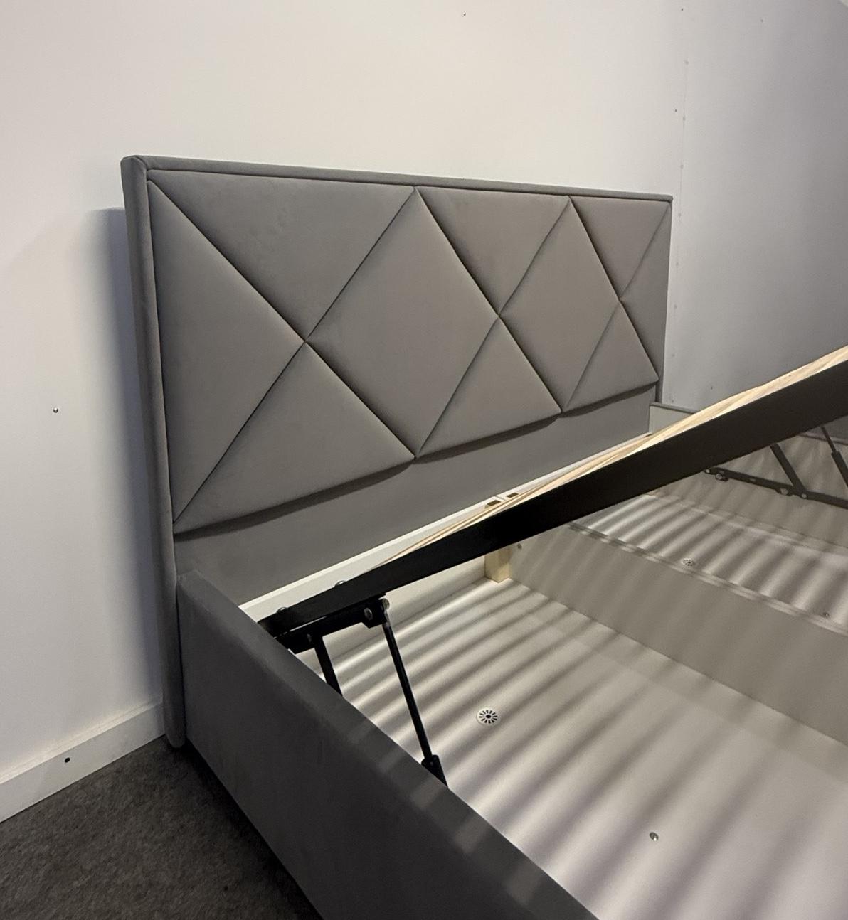 Кровать с подъемным механизмом ADS Mebli Делано 160х200 см велюр Zenit 27 Серый (30376505) - фото 3