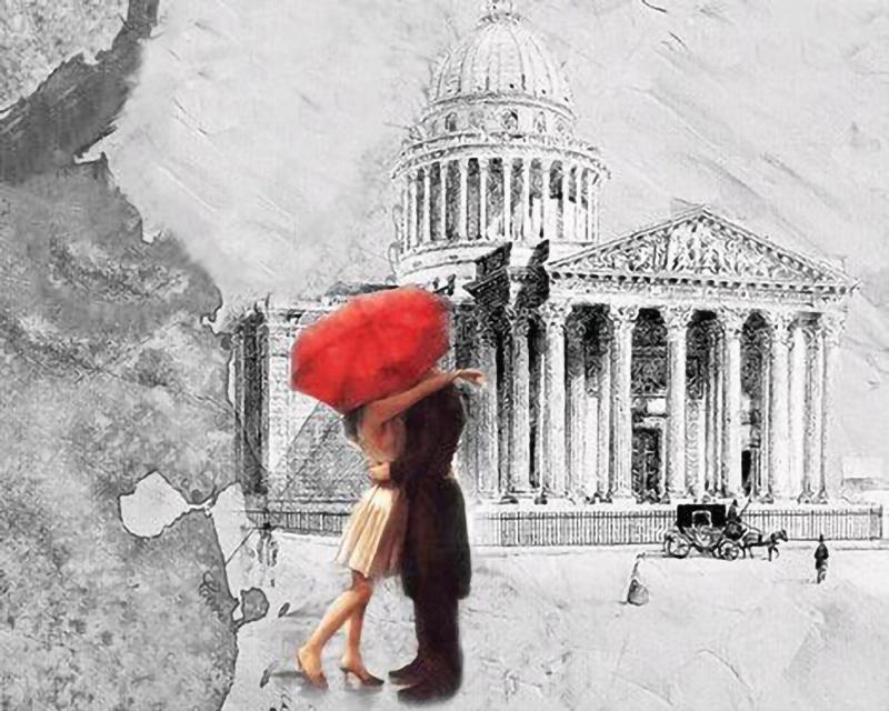 Алмазная мозаика Свидание на площади TC3609 на подрамнике полная выкладка 40x30 см (28792) (28792)