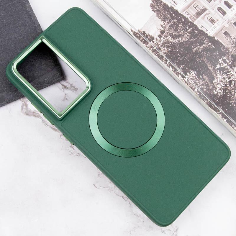 Протиударний TPU Чохол Bonbon Metal Style with MagSafe для Samsung Galaxy S21 Ultra Зелений / Army Green - фото 4